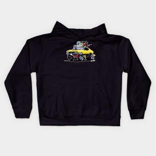 JUST IDLIN 68 Chevelle Yellow Kids Hoodie